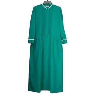 Vassarette Vintage Women's Green Velour Long Sleeve House Coat Robe‎ Size Medium